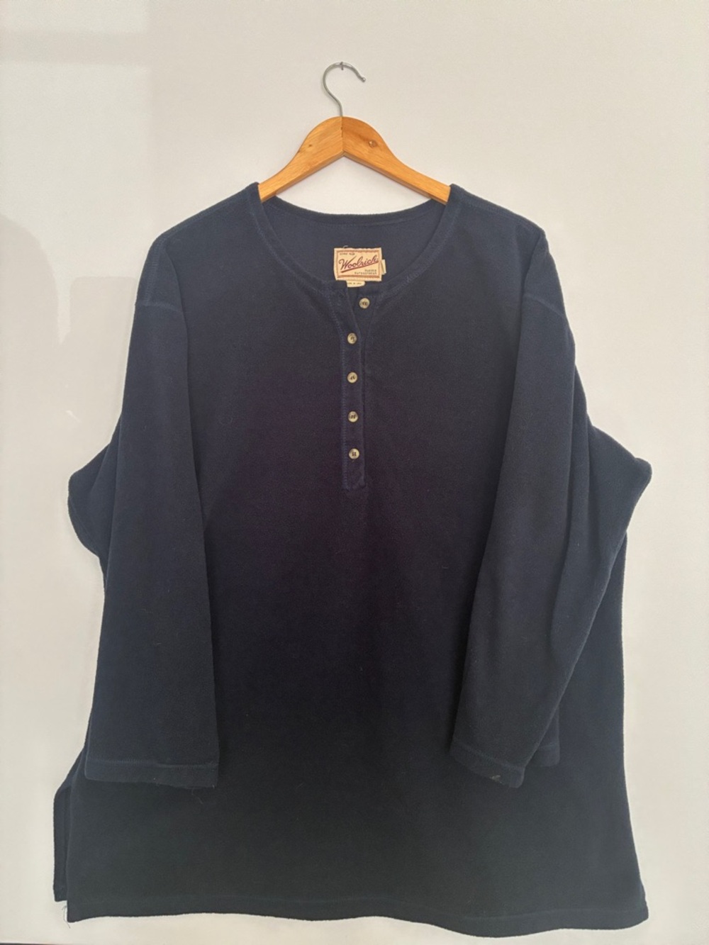 Vintage Woolrich Navy Henley Fleece Shirt